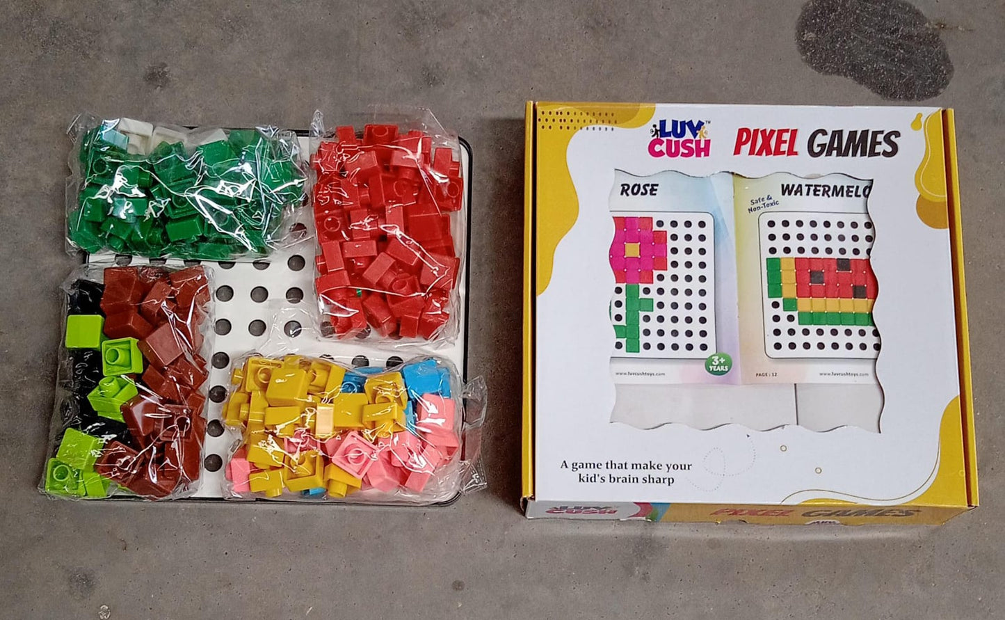 18042 Pixel Cubes Toy For Children Early Education Pixel Game Educational Board Games Board Birthday Gift For Kids Learning Math Toy Brain Games Math Puzzle (Approx 180 Cubes With Pixel Board Book)