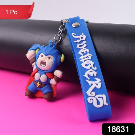 Cute Silicone 3d Key Chain With Metal Hook  Strap (Pack Of 1)