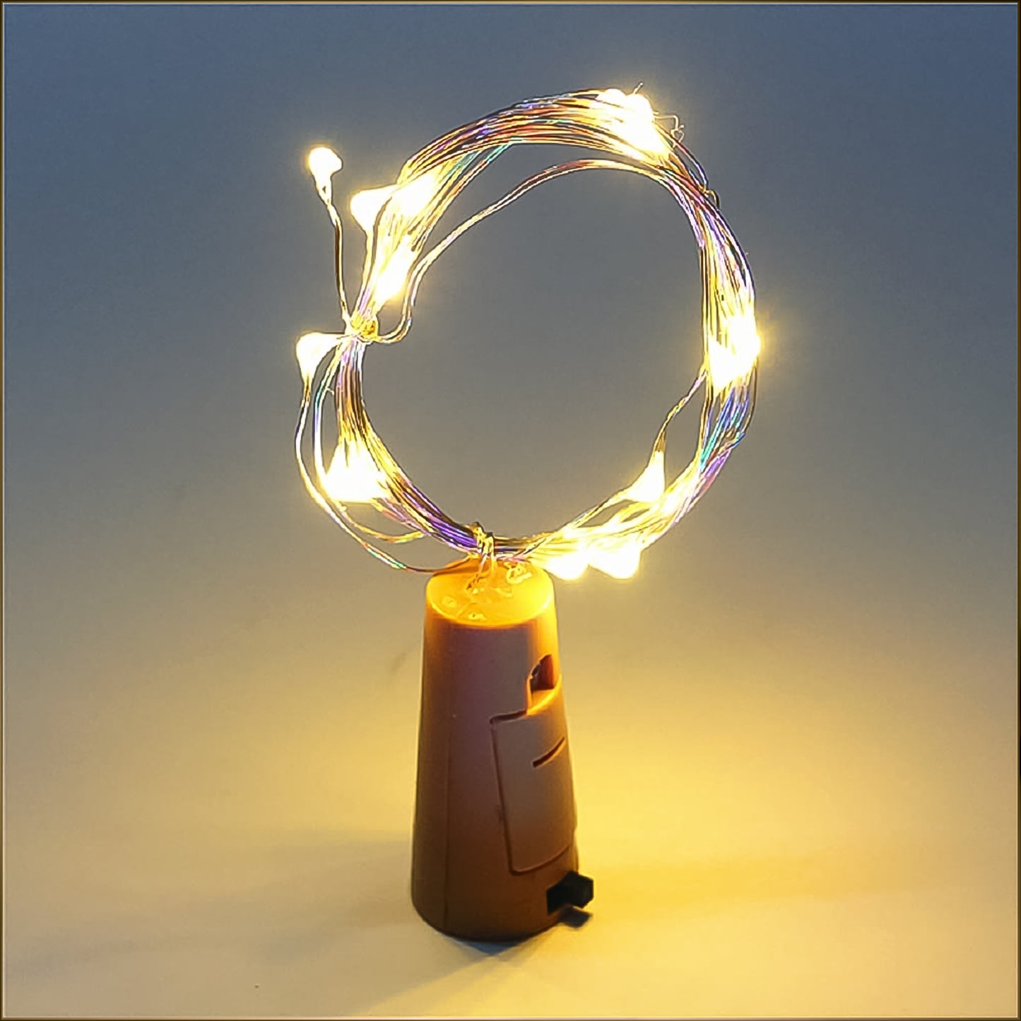 Wine Bottle Cork String Light Multi Led 2m Cable Length Copper Wire Battery Operated Warm White 1 Pc)