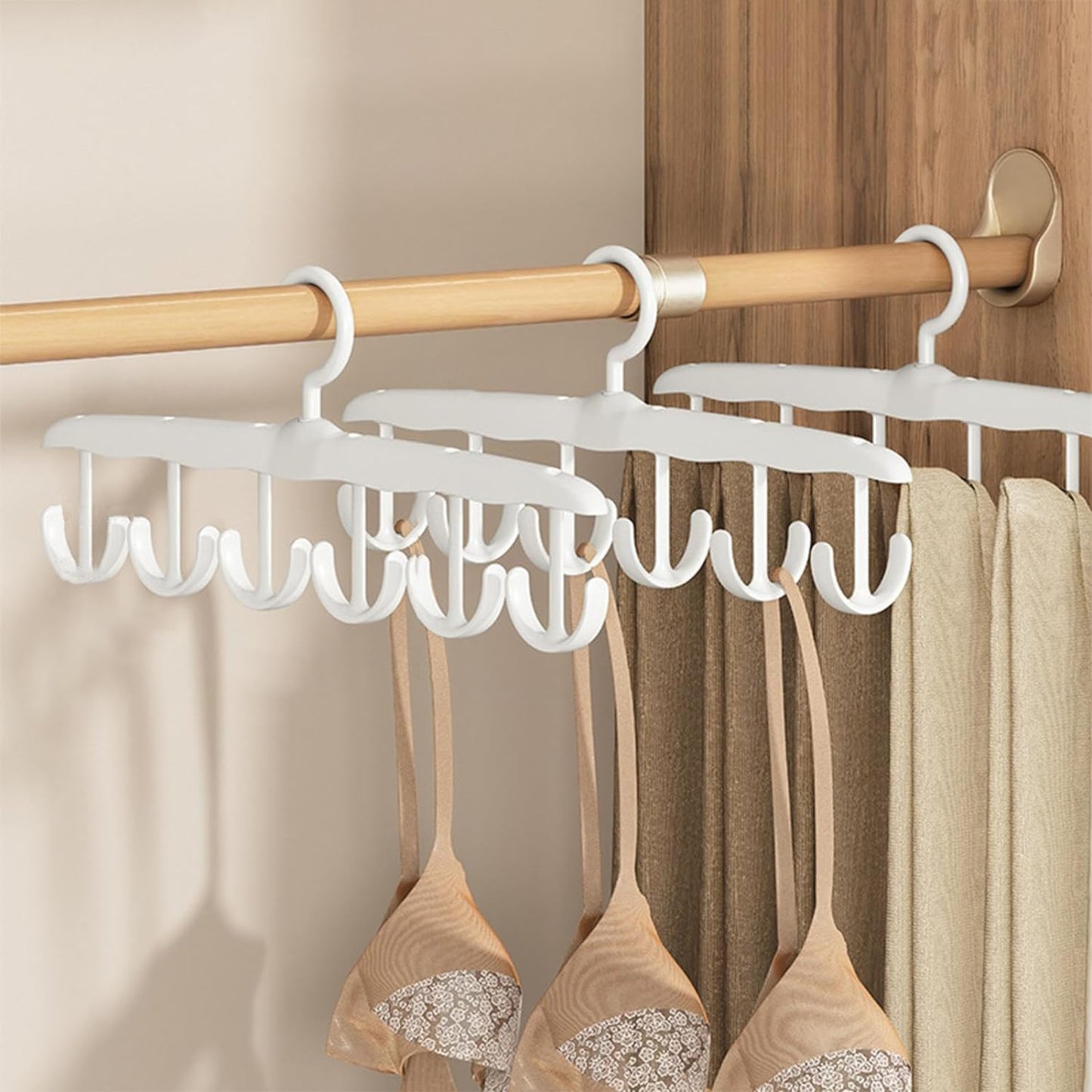 13948 Tank Top Hanger 12-hook Space Saving Hanger Capacity Rotatable Wood Space Saving Hanger Closet Organizers And Storage For Dorm Apartment For Tank Top