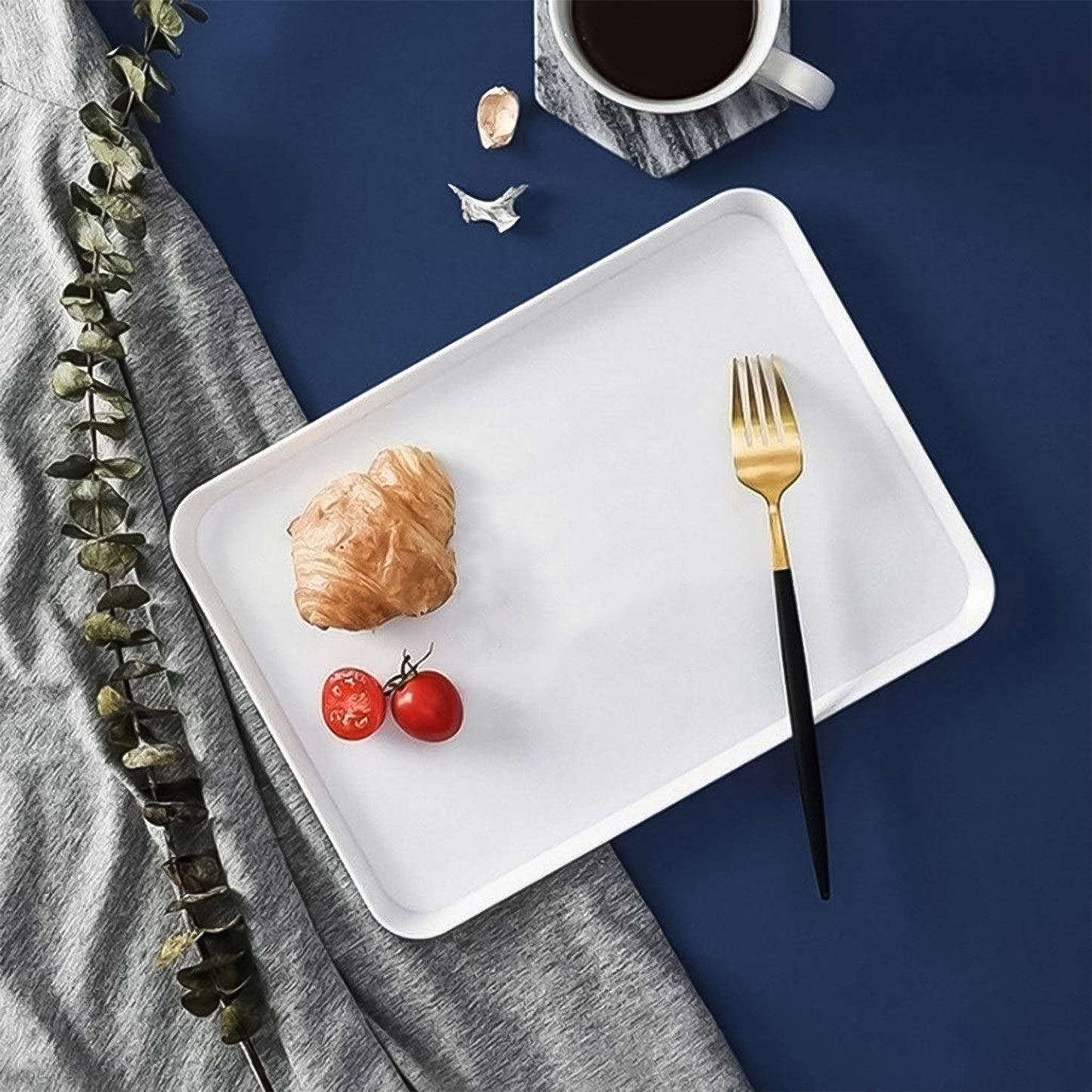 Elegant Printed Plastic Serving Tray With Motivational Quote