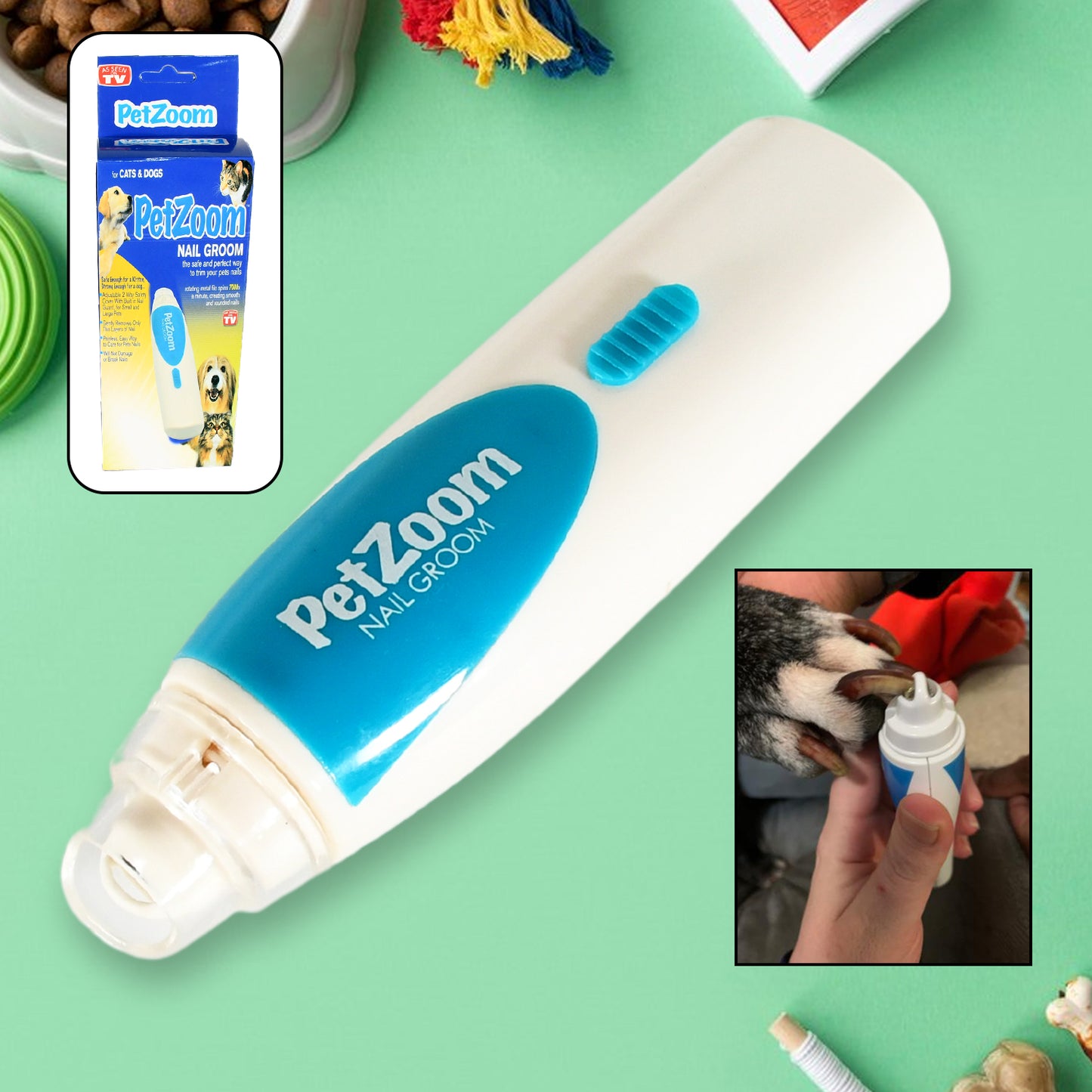 12708 Electric Pet Nail Paw Trimmer Clipper For Dogs And Cats Nail Grinding Trimmer Cordless For Dogs Cats (1 Pc Battery Not Included)