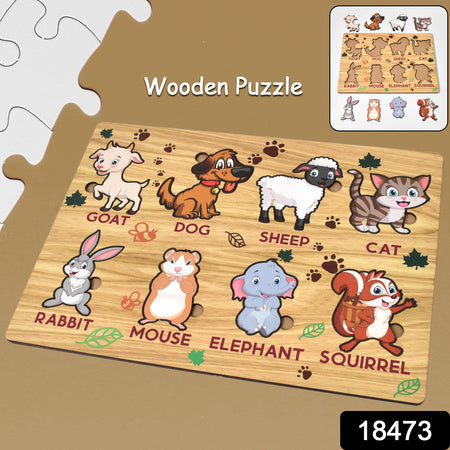 Wooden Animal Puzzle Learning Educational Board (1 Set 2820 Cm)