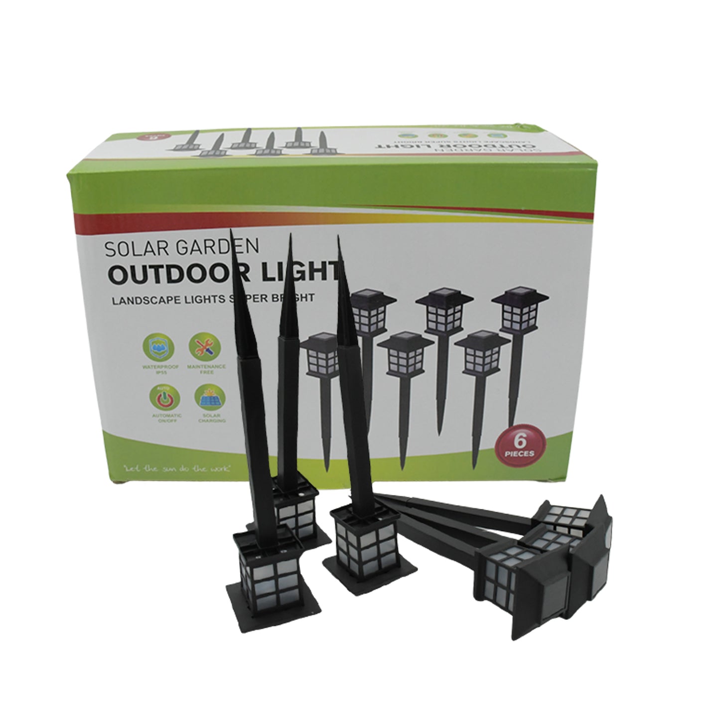 1493 Big Solar Outdoor Lights 6 Pack Waterproof Solar Pathway Lights 10 Hrs Long-lasting Led Landscape Lighting Solar Garden Lights Solar Lights For Walkway Path Driveway Patio Yard Lawn (6 Pc Set)