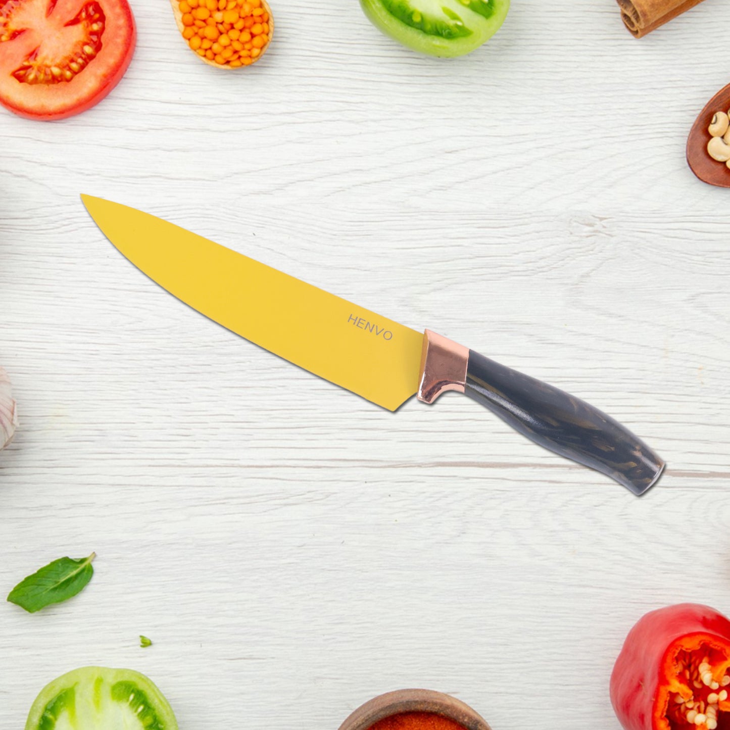 6 Pcs Professional Kitchen Knife Set With Chef Knives Cleaver Peeler Scissors