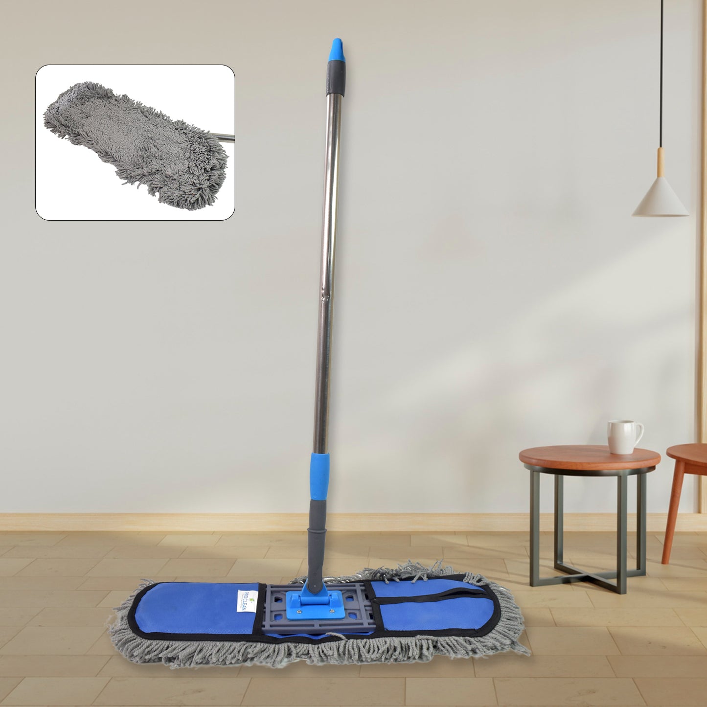 Wet And Dry Cotton Pad Floor Mop With Long Aluminium Handle (1 Pc Large)