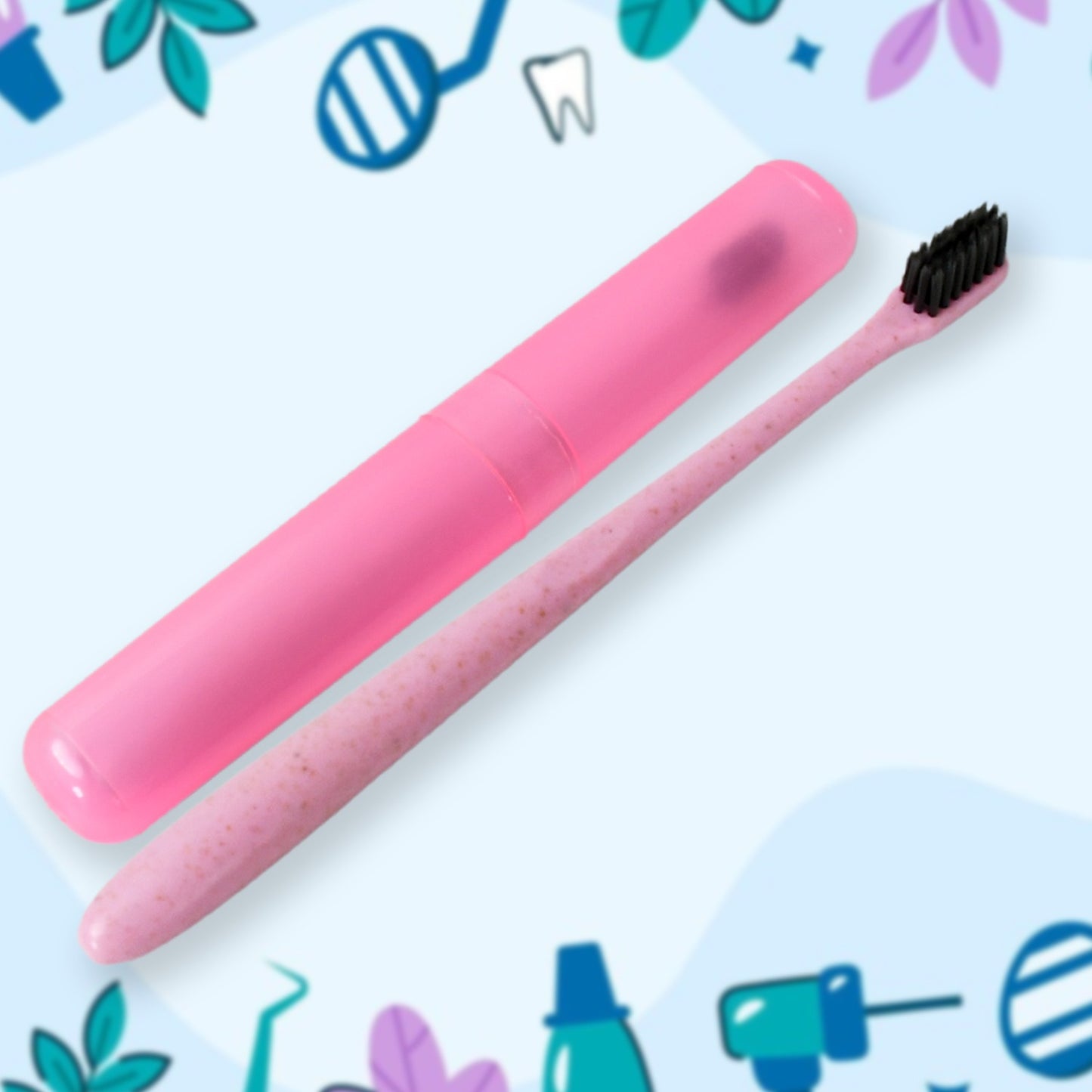 12985 Soft Toothbrush With Toothbrush Cover Cleaner Scraper For Men And Women Kids Adultsplastic Toothbrush Cover Case Holder (1 Pc Mix Color)