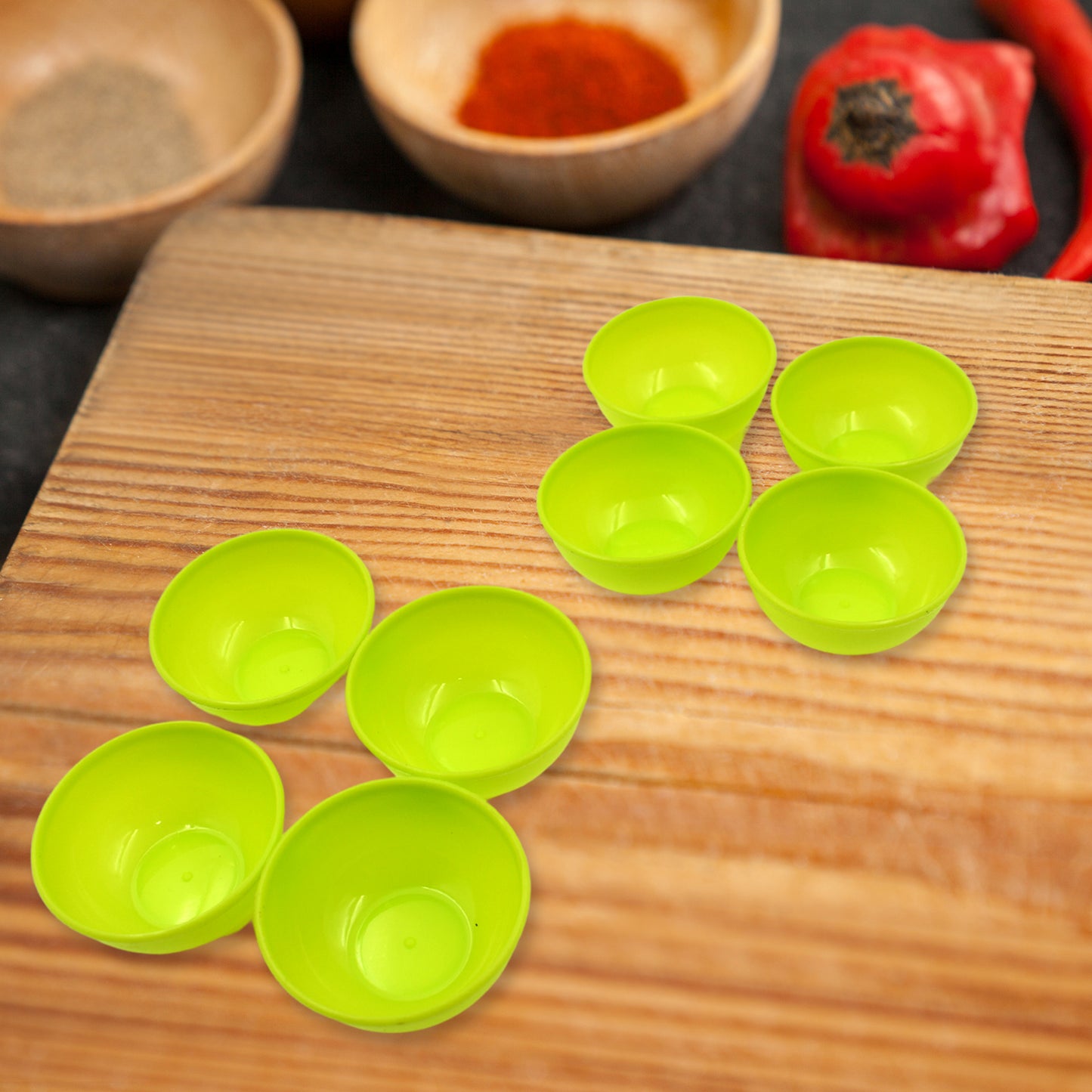 5557 Multipurpose Small Round Plastic Bowl Katori Microwave Safe Reusable Lightweight Bowl Dishwasher Safe Chutney Bowl (8 Pcs Set)