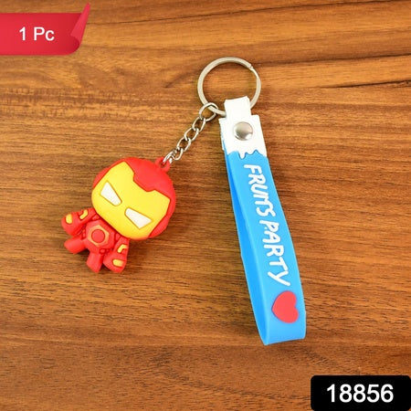 Cute Cartoon Silicone 3d Key Chain With Metal Hook Strap (Pack Of 1)