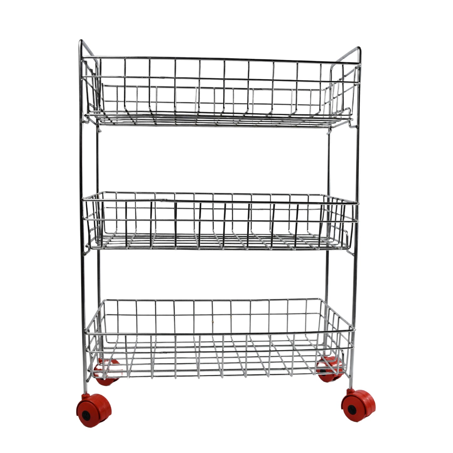 5360 Stainless Steel Fruit Vegetable Stand Kitchen Trolley 3 Tier Kitchen Trolley Fruit Basket Vegetable Stand For Storage Onion Potato Rack For Kitchen Vegetable Rack For Kitchen