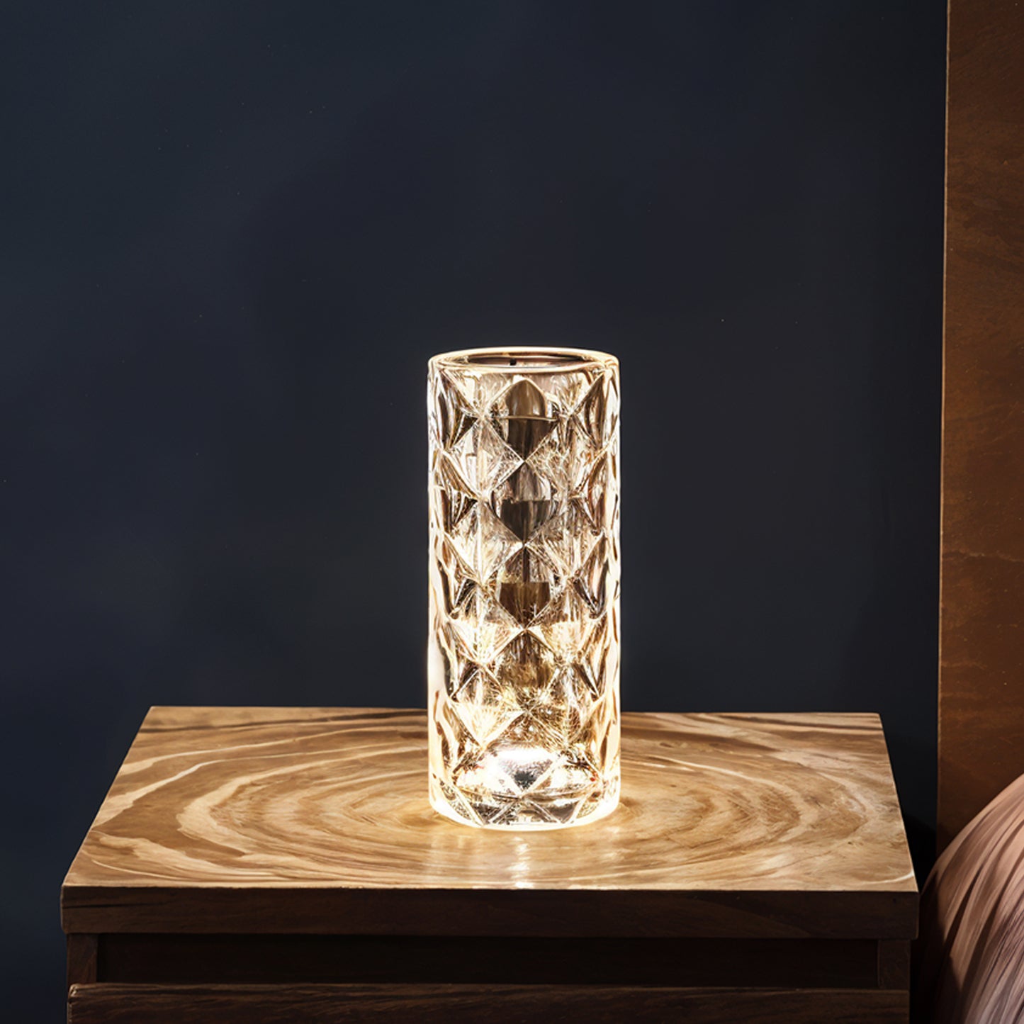 Premium Diamond Cut Crystal Table Lamp (1 Pc Without Remote Cable)