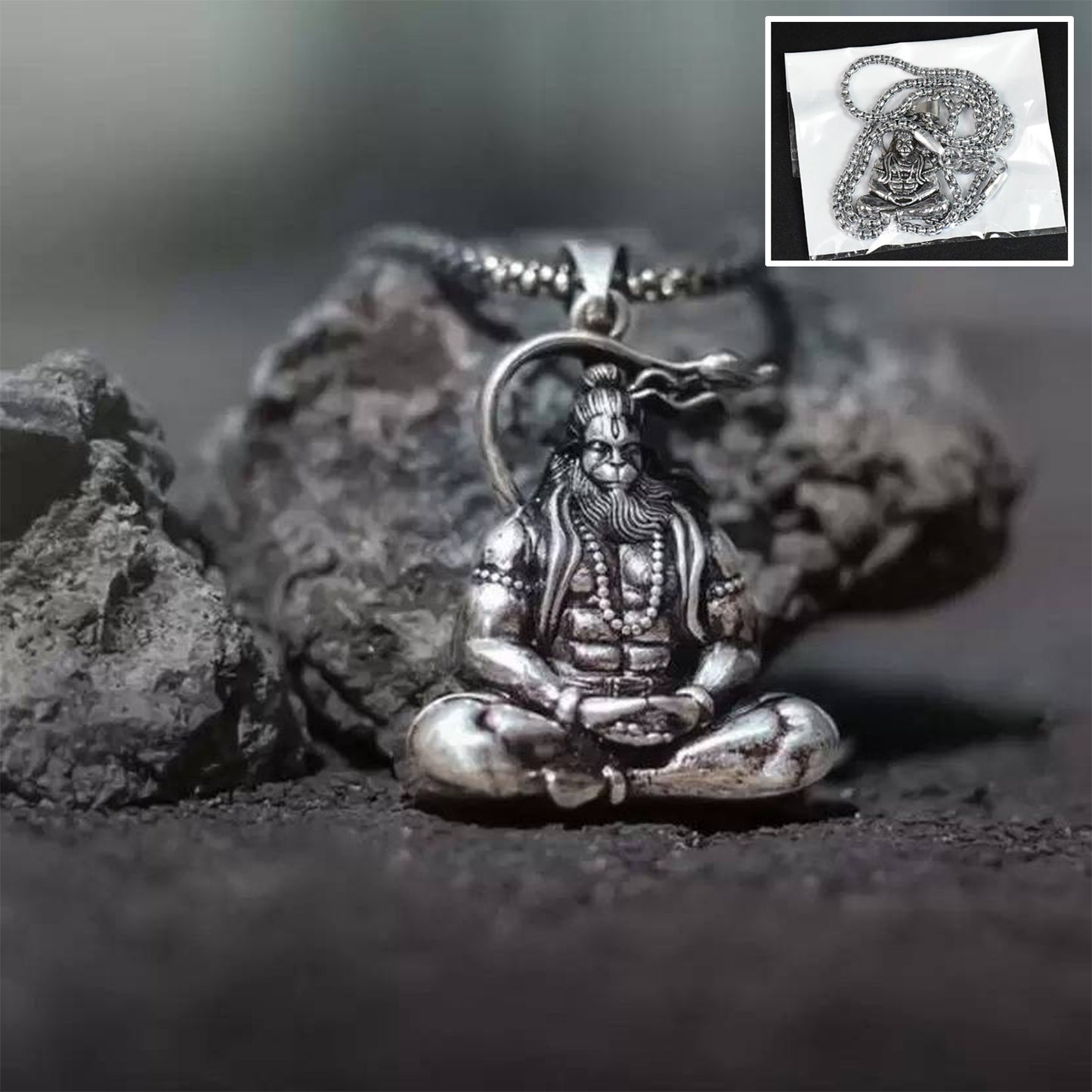 Hanuman Ji Pendant Chain Religious Jewellery For Men And Women (1 Pc)