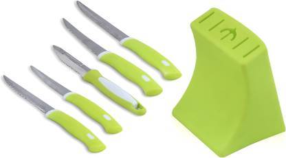 2211 Stainless Steel Knife Peeler Set With Stand - 6 Pcs