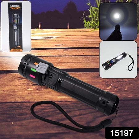 Led Torch High Lumens Fast Charging Flashlight Torch With Far Near Zoom (1 Pc)