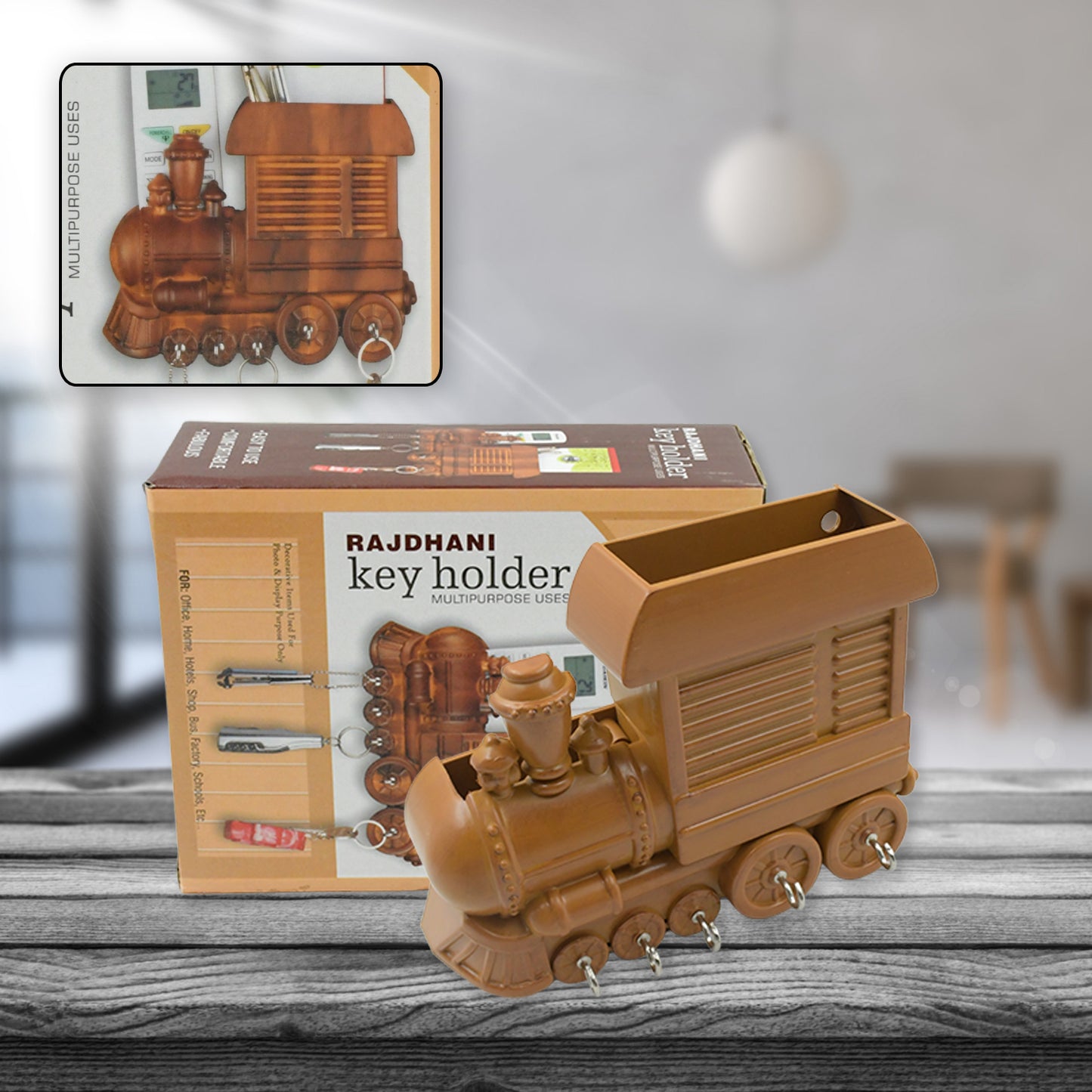 1653 Plastic Train Engine Design Plastic Key Holder Mount Decorative Keys Organizer Key Holder Key Stand Key Holder For Home Office Antique Key Holder (1 Pc)