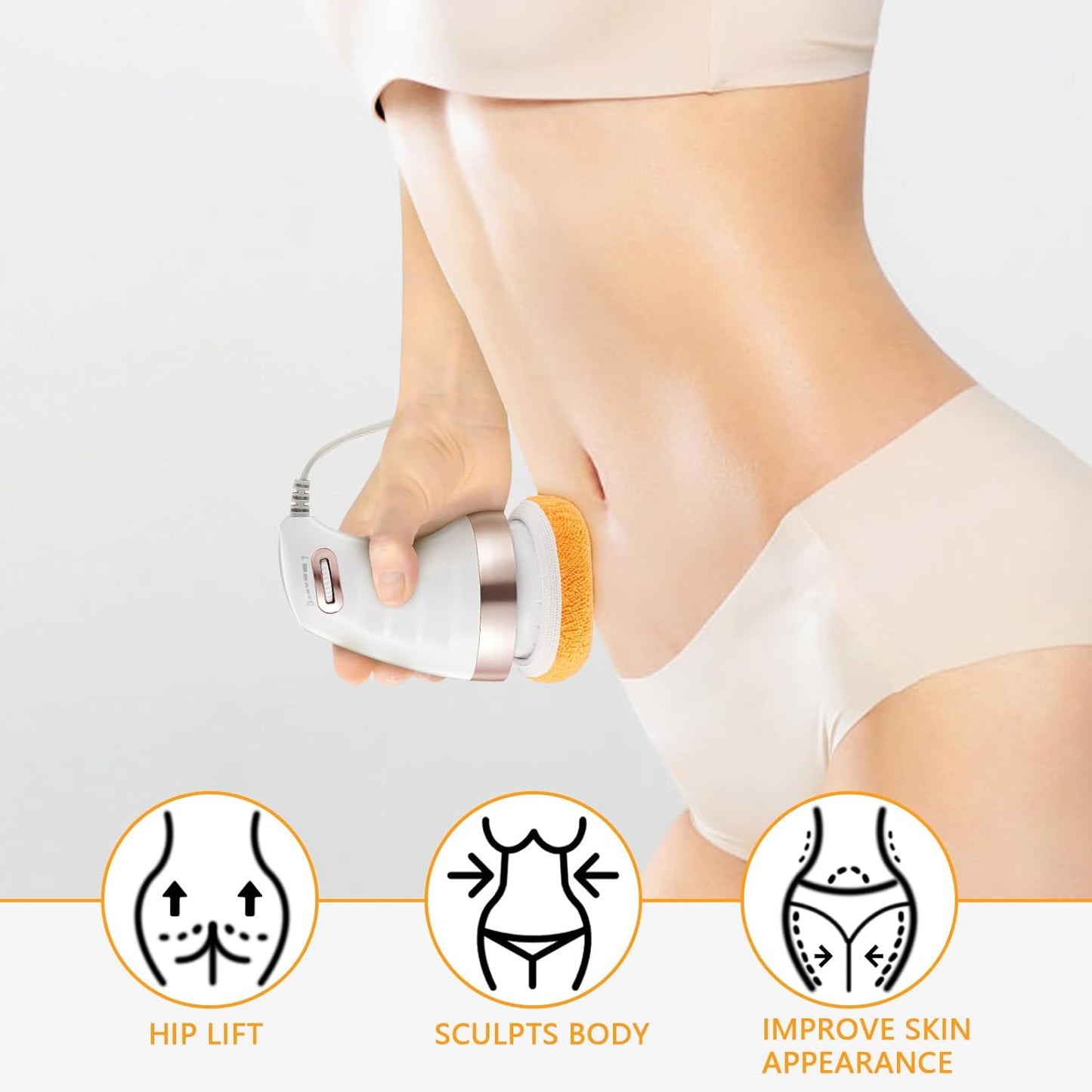 7293 Body Massager Shaping Machine Body Sculpting Massager With 3 Washable Pads Adjustable Speeds Electric Handheld Massager For Belly Waist Legs Arms Butt (1 Pc)
