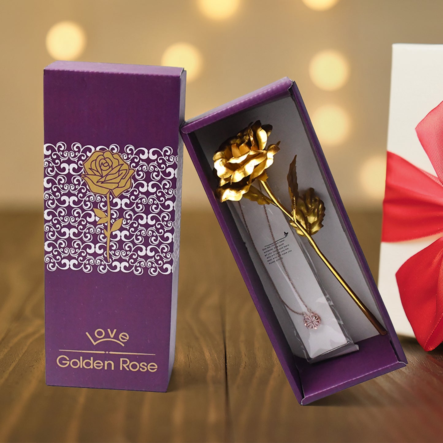 Golden Rose Necklace Set Perfect Gift Set