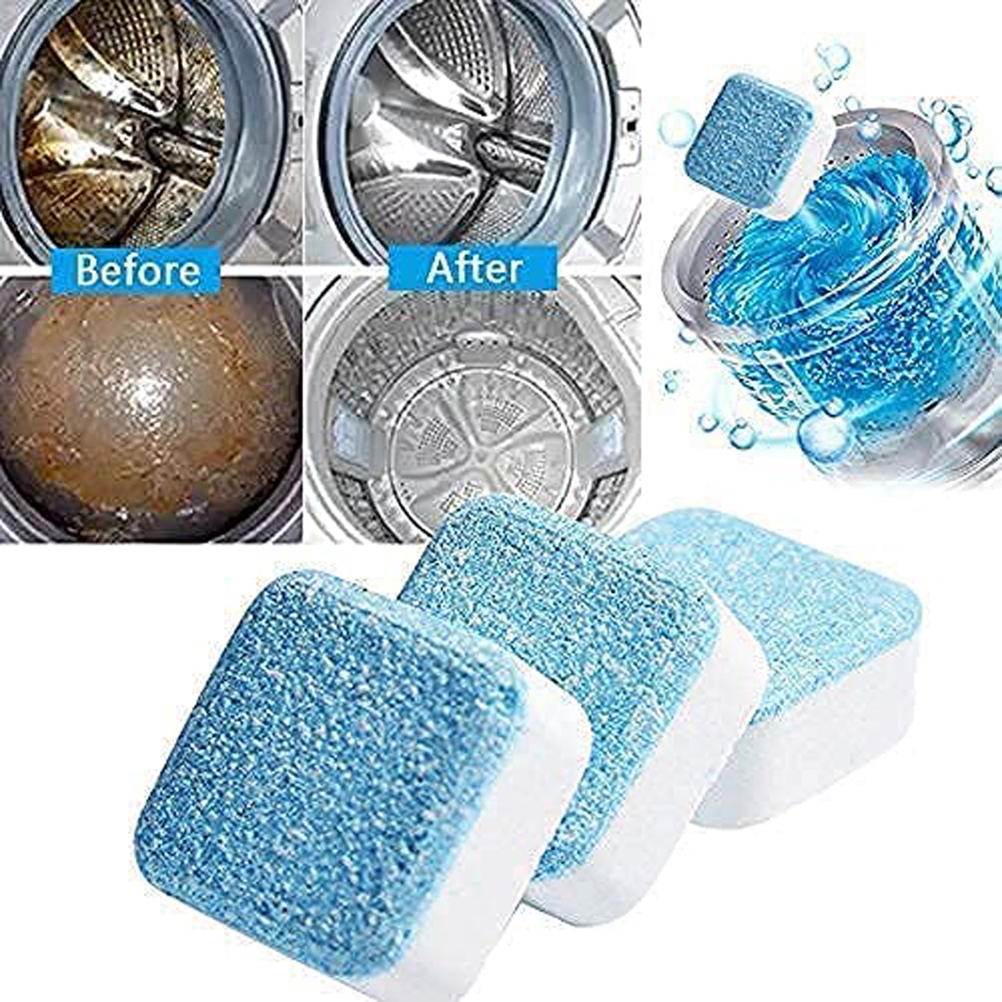 6245 Washing Machine Effervescent Tablet For All Companys Front And Top Load Machine Tablet For Perfectly Cleaning Of Tub Drum Stain Remover Washer Cleaner