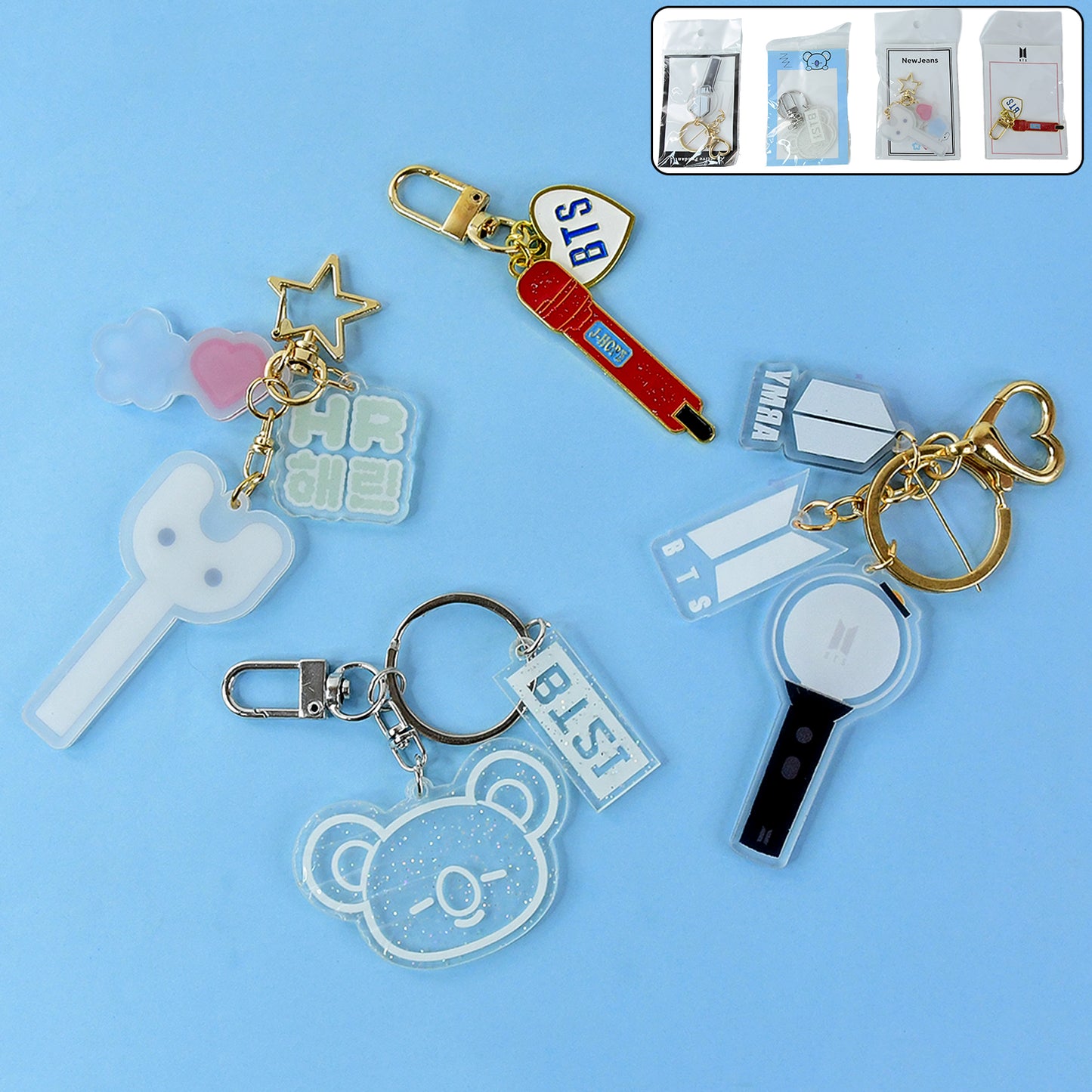 Cute Acrylic And Metal Keychains (1 Pc Mix Design)