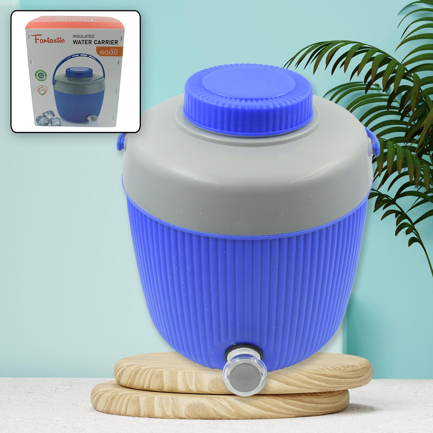 5751 Insulated Water Jug Insulated Plastic Water Jug With A Sturdy Handle Water Jug Camper With Tap Plastic Insulated Water Water Storage Cool Water Storage For Home Travelling (6000 Ml )