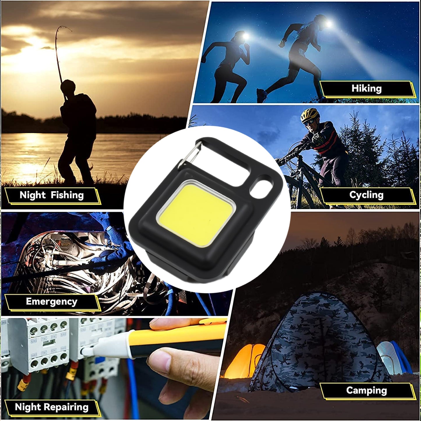 17784 Led Battery Operated Keychain Flashlight Small Work Light Withfolding Bracket Bottle Opener For Camping Hiking Emergency (1 Pc Moq - 36 Pcs)