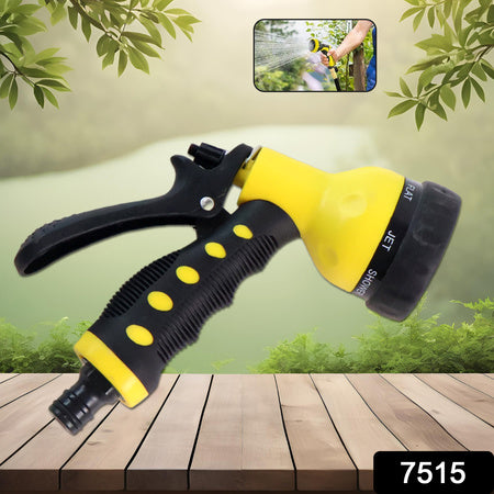 7515 Adjustable 8 Pattern Water Spray Gun Trigger High Pressure For Vehicle Cleaning Garden Lawn Grass Rinse Flat Soak Washing For Car Bike Plants Pressure Washer Water Nozzle