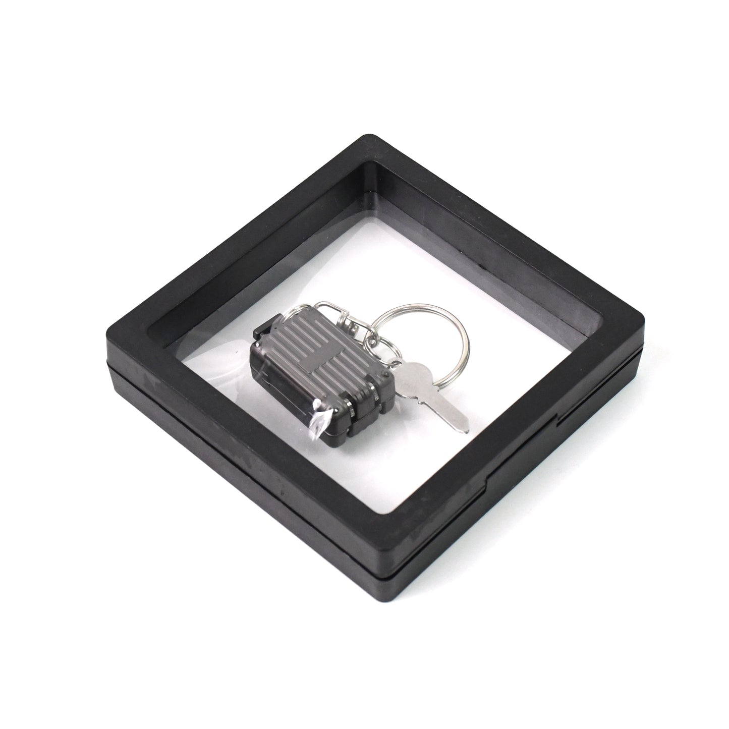 Suitcase Shape Nail Clipper Keychain With Key 3d Floating Frame Display Case (1 Set)