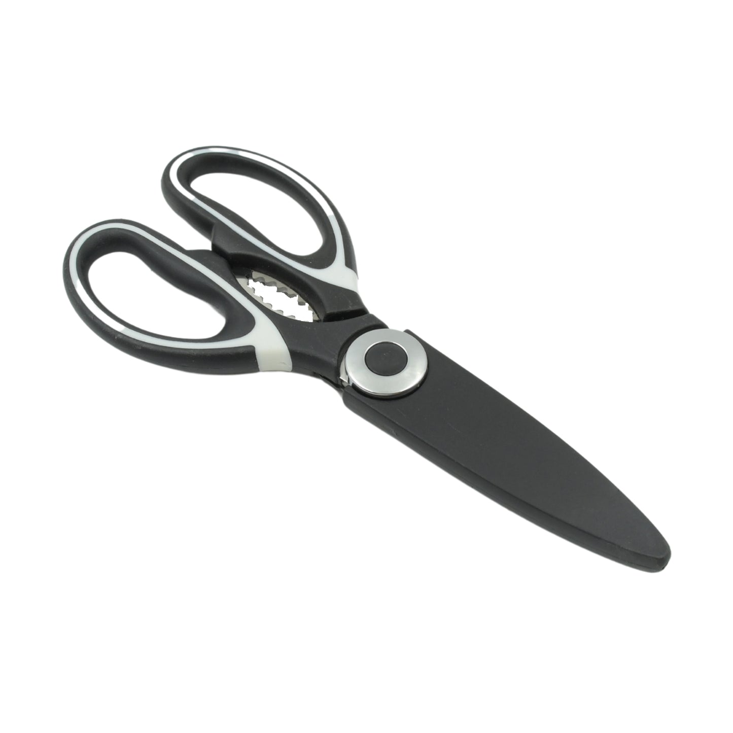 3 In1 Multi-function Kitchen Household For Vegetables Fruit Cheese Meat Slices With Bottle Opener Stainless Steel Sea Food Scissor (1 Pc )