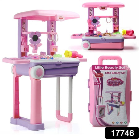 17746 Big Beauty Set Suitcase On Wheel The Ultimate Beauty Set On Wheels For Girls Makeup Kit Is Easy To Clean Use Portable Beauty Set With 25 Pieces For 3 Years Bis Approved. (Beauty Set Trolley)