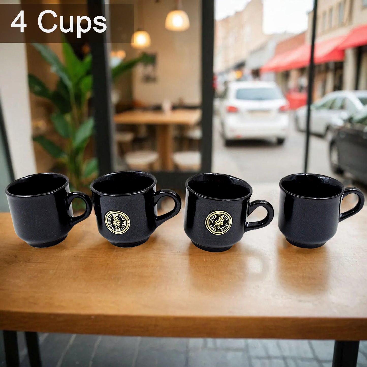 A One Ceramic Tea Cups Mug Set With Leaf Shape Serving Bowl (8 Pcs Set)