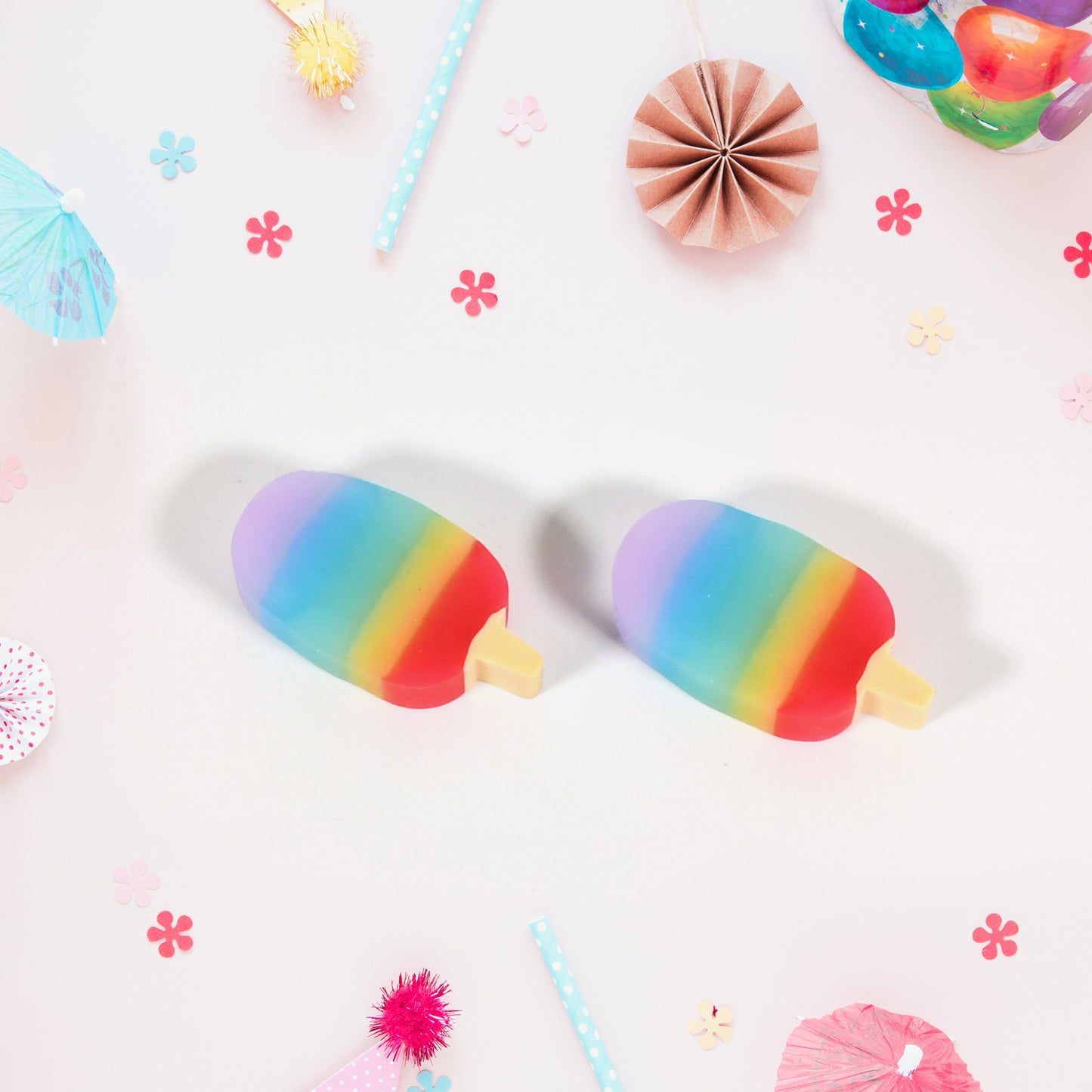 17523 Jelly Popsicle Shape Fancy Stylish Erasers Mini Eraser Creative Cute Novelty Eraser For Children Eraser Set For Return Gift Birthday Party School Prize (2 Pc Set)
