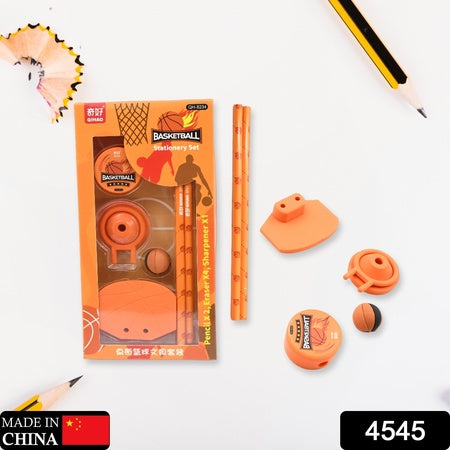 Stationary Kit Football Basketball Theme Stationary Set For Kids Pencil Sharpener Eraser Set For Kids Boys Girls Birthday Return Gift Stationary Set