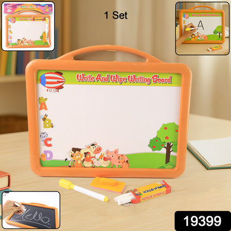 2-in-1 Double-sided Write And Wipe Educational Drawing Board For Kids (1 Set)
