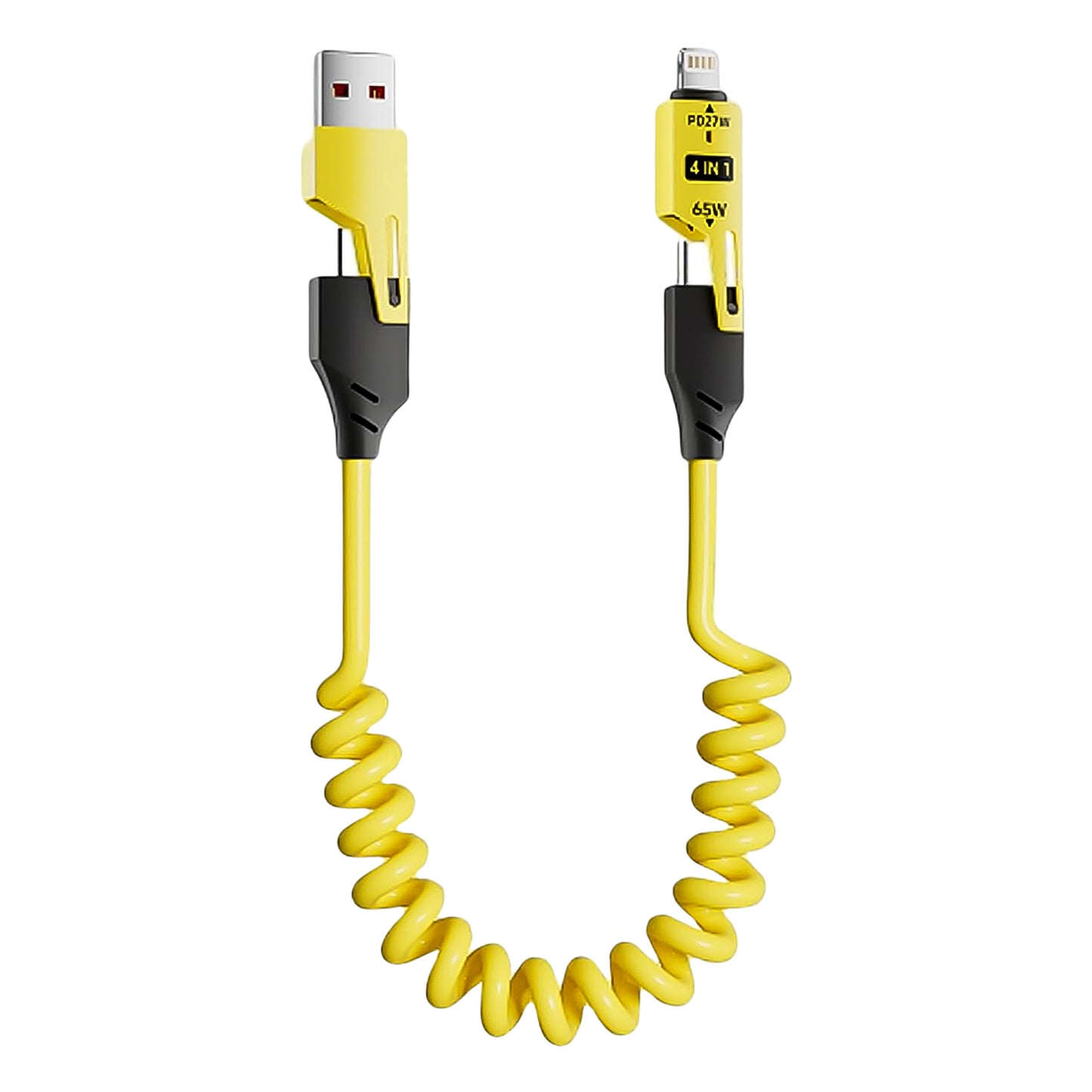 4 In 1 Spring Fast Charging Cable (1 Pc 1.5 Mtr Long)