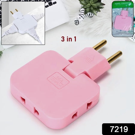 Wireless 3 In 1 Foldable Wall Plug Adapter Socket Converter (1 Pc)