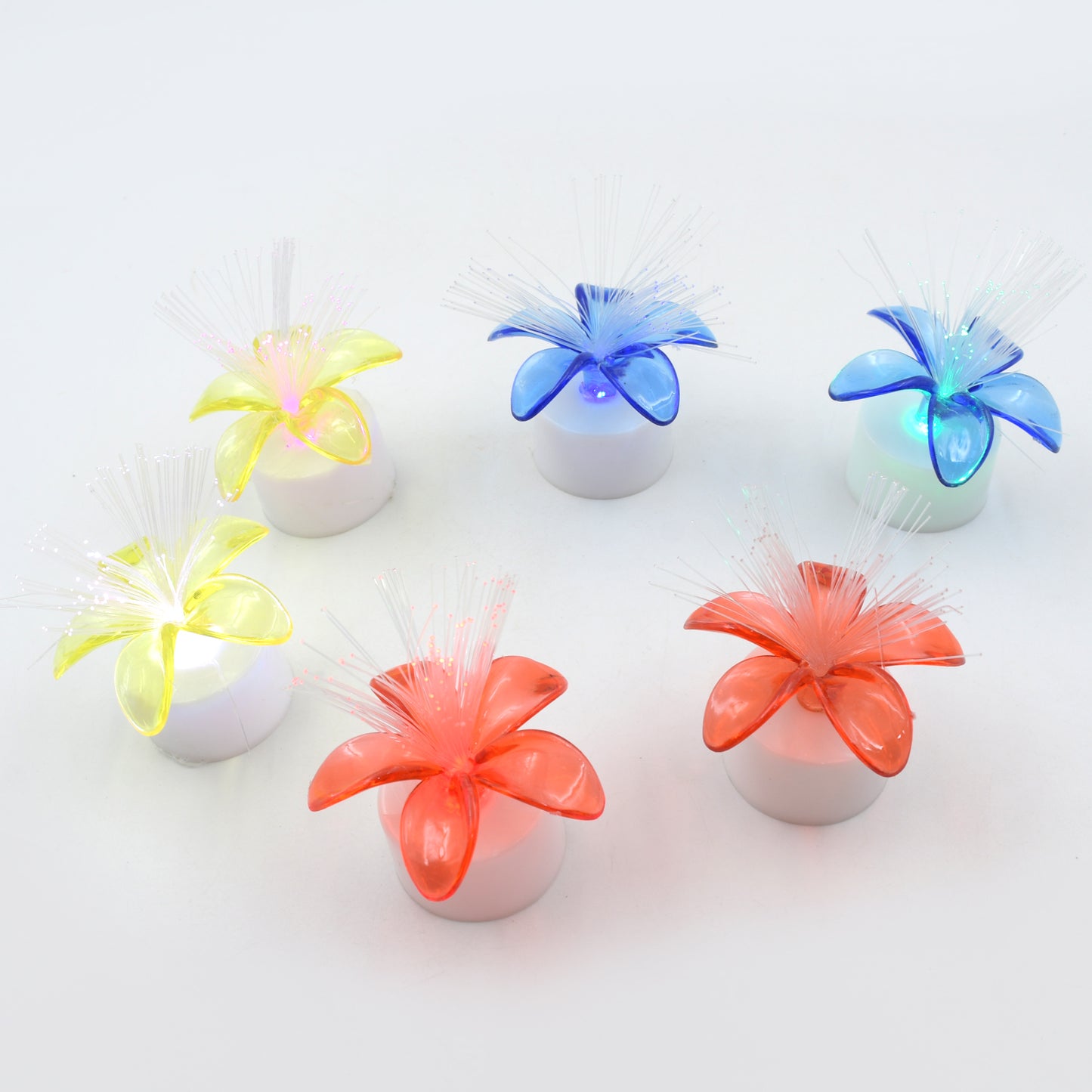 6237a Fiber Optic Light Mini Color Change Led Table Centerpieces Light Up Candle - Pack Of 6