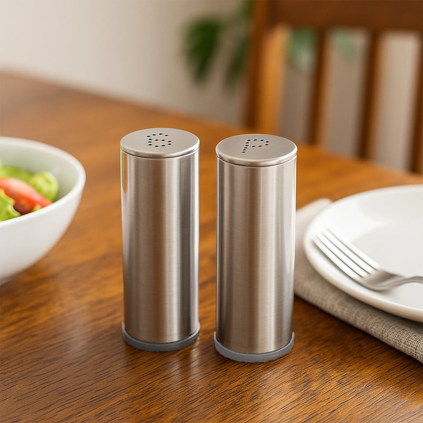 Stainless Steel Salt And Pepper Shaker Set (2 Pc)