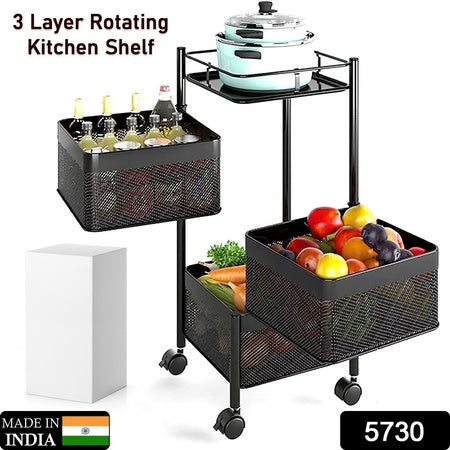Metal High Qaulity Kitchen Trolley Kitchen Organizer Items And Kitchen Accessories Items For Kitchen Rack Square Design For Fruits Vegetable Onion Storage Kitchen Trolley With Wheels (4 Layer 3 Layer)
