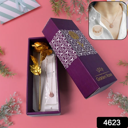 Golden Rose Necklace Set Perfect Gift Set