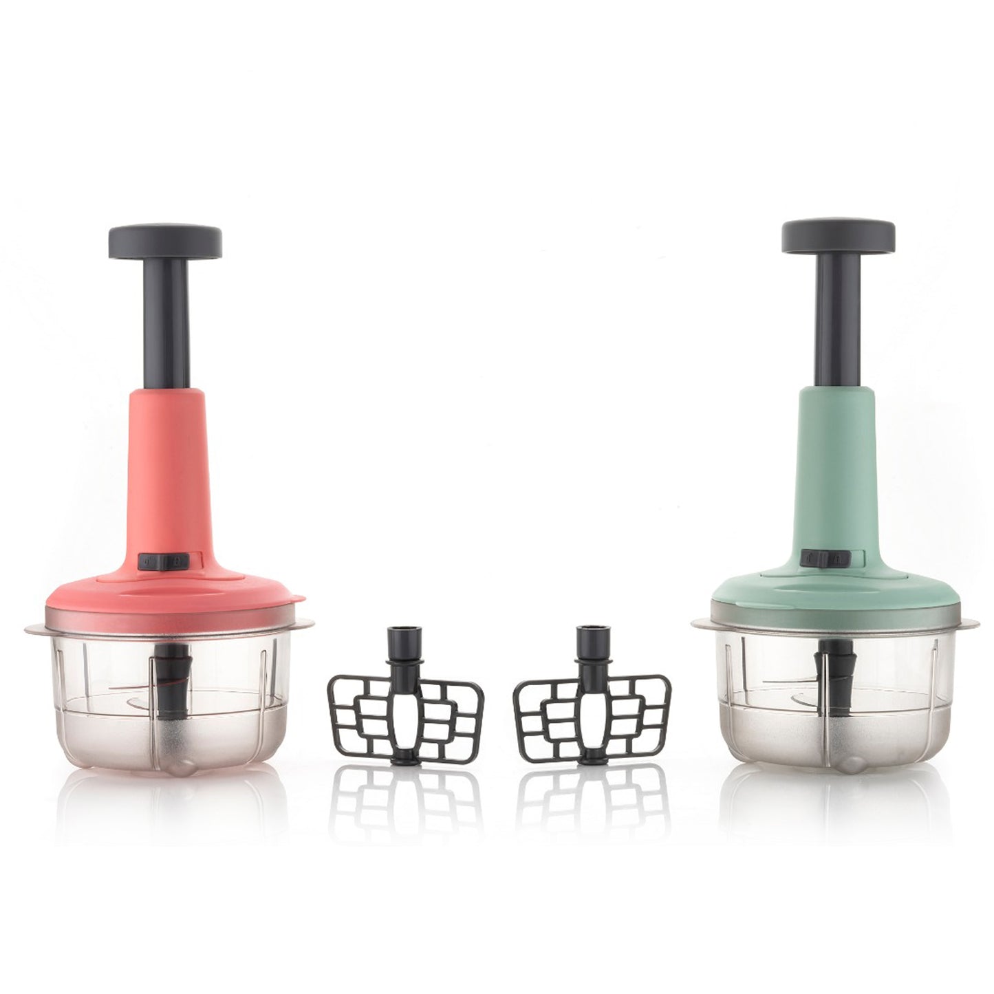 5102 2in1 Push Chopper 800ml Stainless Steel Blade Quick Powerful Manual Hand Held Food Chopper To Chop Cut Fruits Vegetables Herbs Onions For Salsa Salad