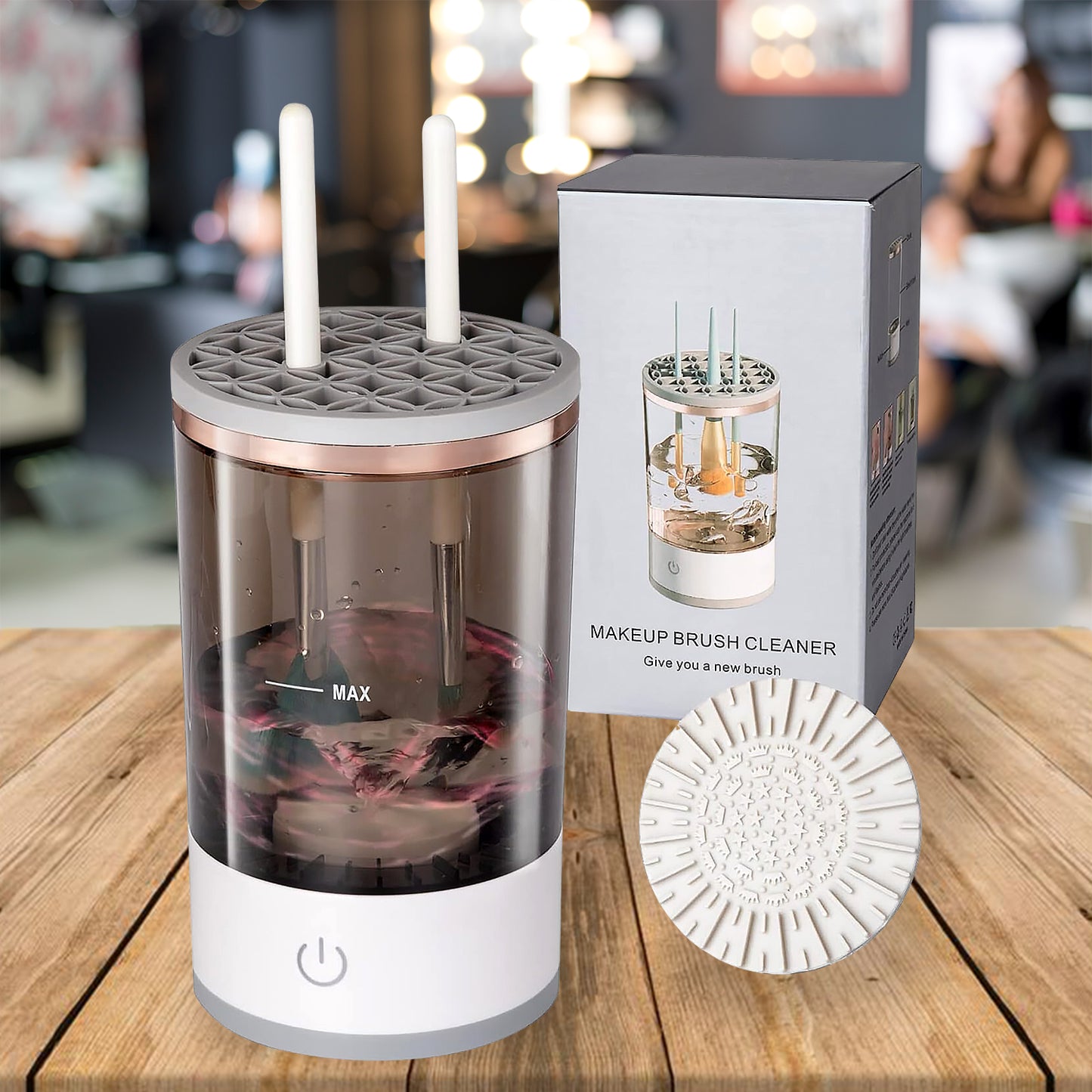 12987 Automatic Makeup Brush Cleaner Fast Electric Brush Cleaner Hand Free Machine Super Clean Brush Washer Brushes Organizer Tool (1 Pc)