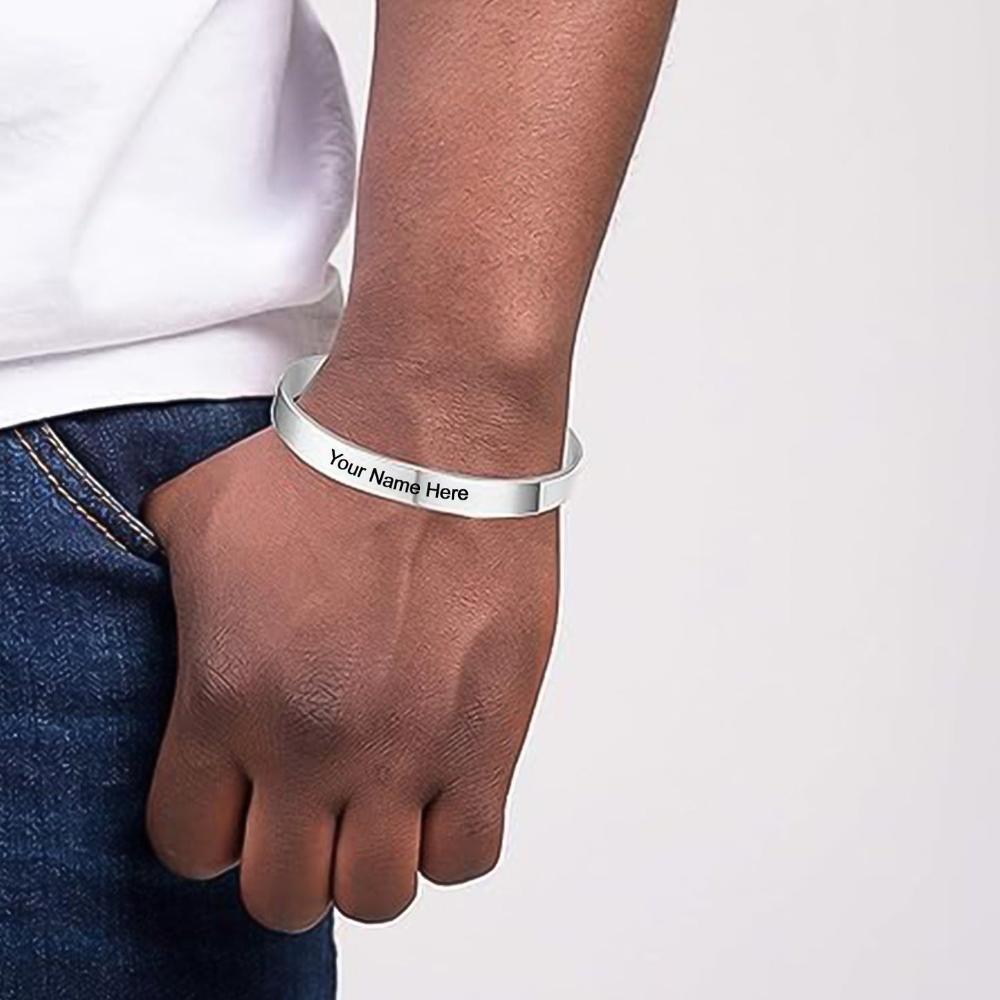 Customized Personalized Stylish Kada Bracelet (1 Pc Silver)