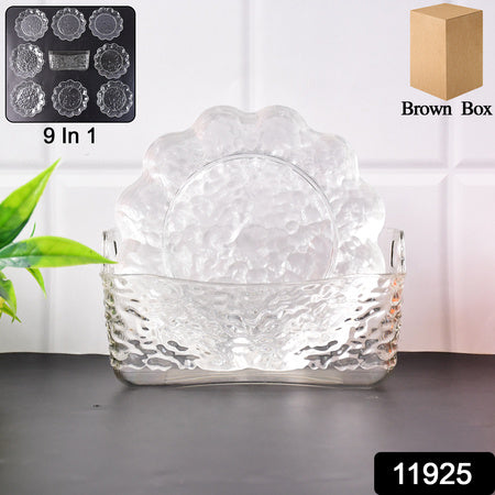 9 In 1 Plastic Bowl With Serving Tray Plates Set