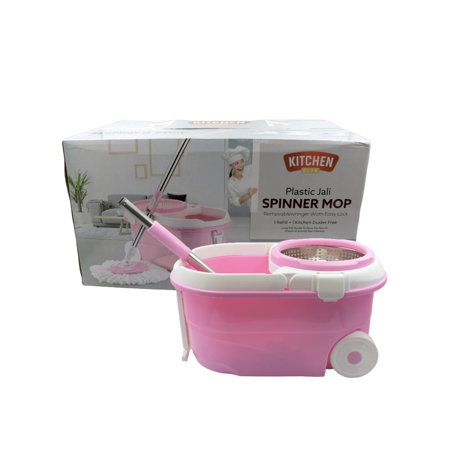4105 Mop With Bucket For Floor Cleaning With Steel Spin Mop For Floor Cleaning Floor Cleaner Mop Spin Mop Magic Mop Mop Stick Spin Mop Set With Bucket Household Office Cleaning Tool Mop