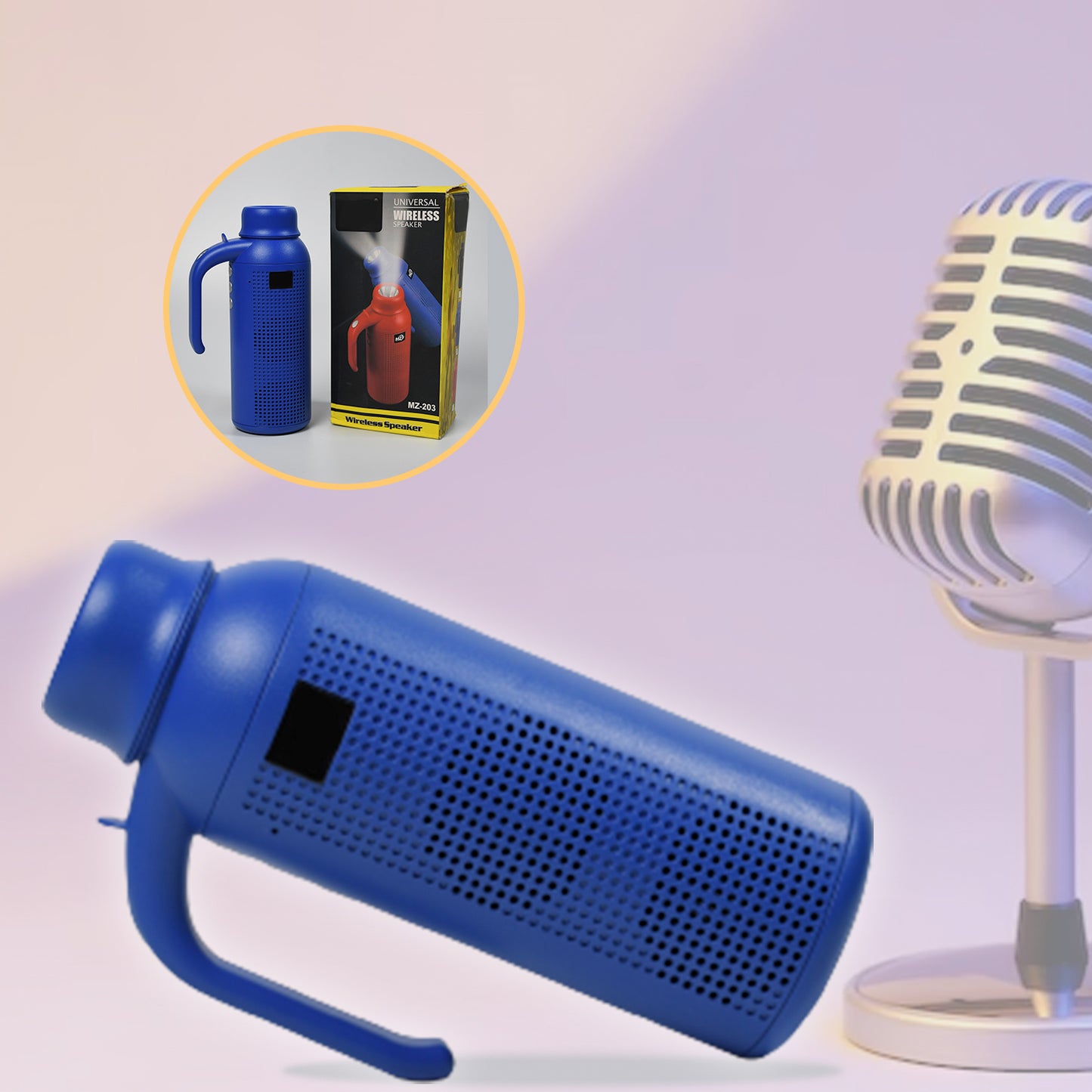 1287 Smart Bluetooth Speaker With Torch Light Wireless Bluetooth Speaker Night Flash Light Speaker