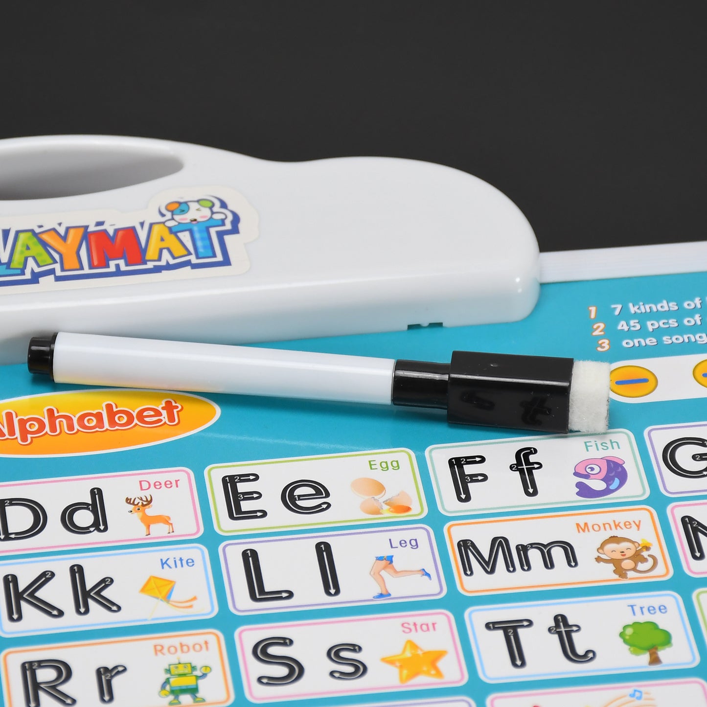 4602 Learning Board 2in1 - Educational Pad For Kids Musical Board For Alphabet Abc Learning Toy Play Mat Drawing With One Doodle Pen
