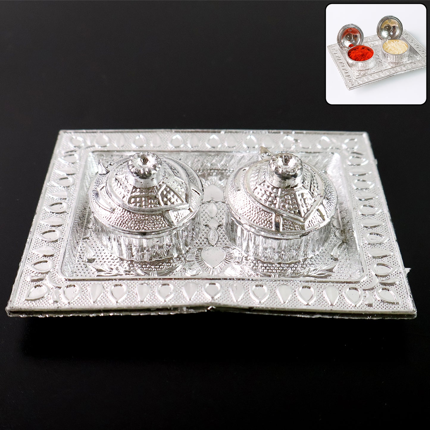 Tray Shape Special Puja Thali (1 Pc Mix Design)