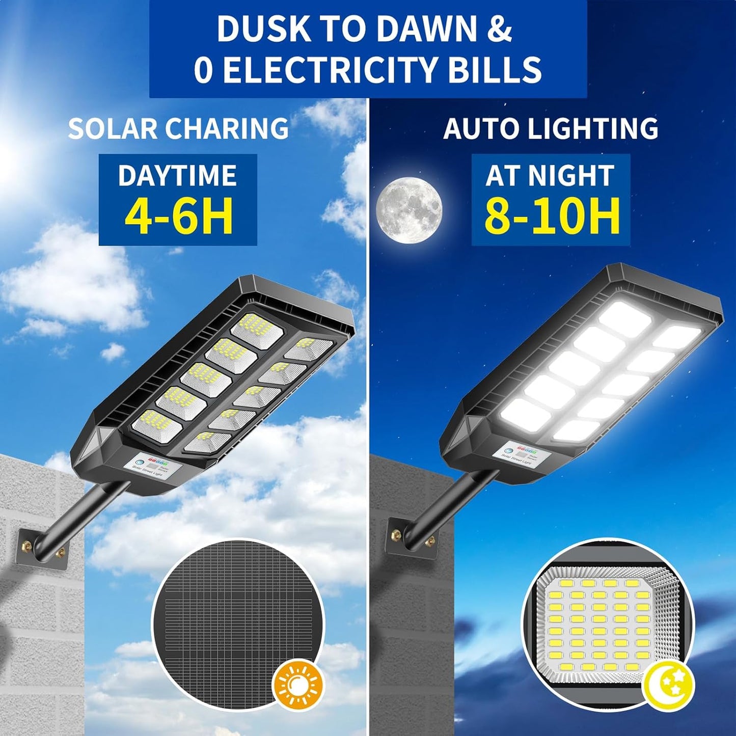 High-powered Solar Led Street Light With Motion Sensor Remote Control