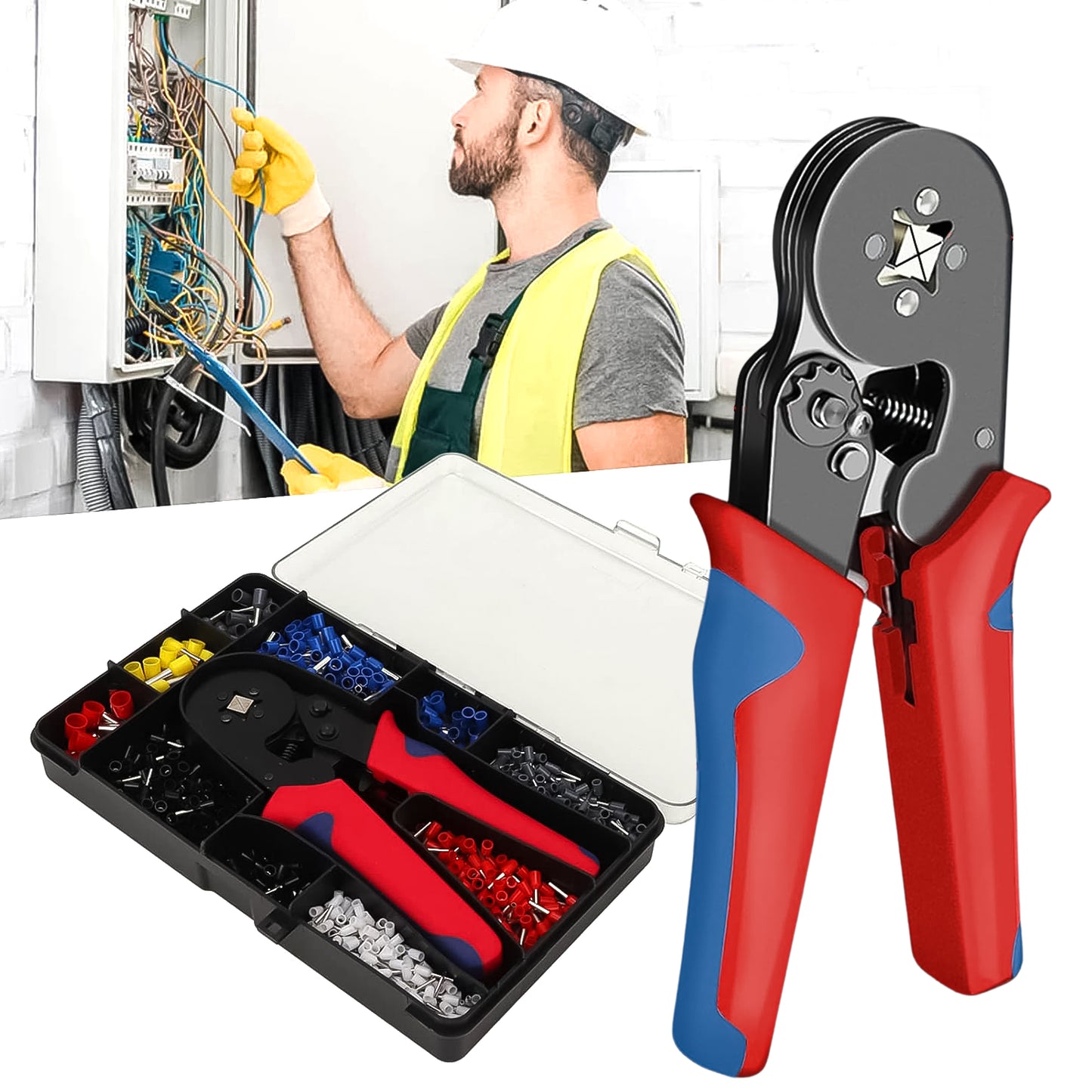 Wire Ferrule Kit With 1200pcs Wire End Ferrules Crimper Plier