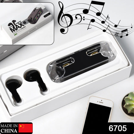 6705 Earphones With Touch Control Black Bluetooth M12 Max Wireless Technology Stereo Sound Made With High-end Material